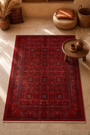 Kırmızı Bohem Klasik Desenli Koridor Kilim Yolluk Halı 3009