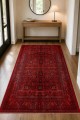 Kırmızı Mutfak Halısı Kullanımına Uygun Bohem Desenli Saçaklı Kilim Yolluk