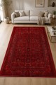 Kırmızı Mutfak Halısı Kullanımına Uygun Bohem Desenli Saçaklı Kilim Yolluk