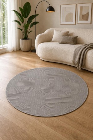 Vizon Modern Desenli Kaymaz Tabanlı Yuvarlak 3017 Yuvarlak