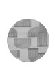 Gri Mutfak Halısı Kullanımına Uygun Modern Geometrik Desenli Yuvarlak Salon Halısı