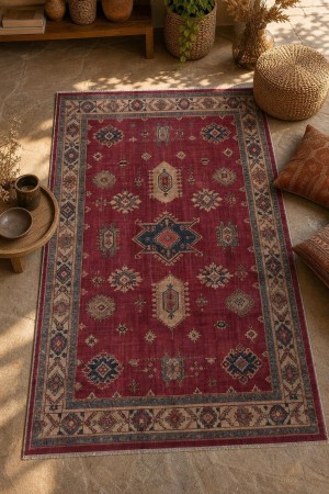 Kırmızı Bohem Desenli Koridor Kilim Yolluk Halı 3025 2