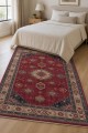 Kırmızı Mutfak Halısı Kullanımına Uygun Bohem Desenli Saçaklı Kilim Yolluk