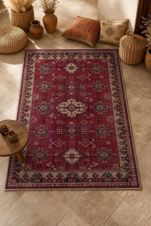 Kırmızı Bohem Desenli Koridor Kilim Yolluk Saçaklı Halı 3029