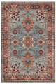 Mavi Mutfak Halısı Kullanımına Uygun Bohem Çiçek Desenli Saçaklı Kilim Yolluk
