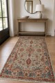Bej Mutfak Halısı Alternatifi Bohem Çiçek Desenli Saçaklı Kilim Yolluk