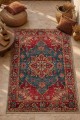 Kırmızı Mutfak Halısı Arayanlar İ̇̇çin Bohem Çiçek Desenli Saçaklı Kilim Yolluk