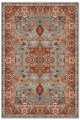 Mavi Mutfak Halısı Kullanımına Uygun Bohem Çiçek Desenli Saçaklı Kilim Yolluk