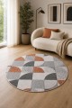 Multi Modern Geometrik Desenli Yuvarlak Mutfak Halısı Ve Salon İ̇̇çin Dekoratif Halı