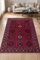 Kırmızı Mutfak Halısı Olarak Kullanılabilen Bohem Geometrik Desenli Saçaklı Kilim Yolluk