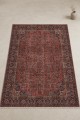 Kırmızı Mutfak Halısı Kullanımına Uygun Bohem Desenli Saçaklı Kilim Yolluk
