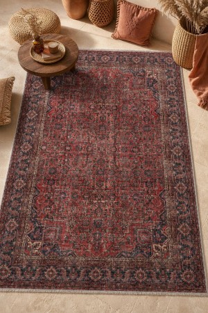 Kırmızı Bohem Desenli Koridor Kilim Yolluk Saçaklı Halı 3042