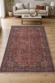 Kırmızı Mutfak Halısı Kullanımına Uygun Bohem Desenli Saçaklı Kilim Yolluk