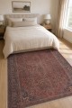 Kırmızı Mutfak Halısı Kullanımına Uygun Bohem Desenli Saçaklı Kilim Yolluk