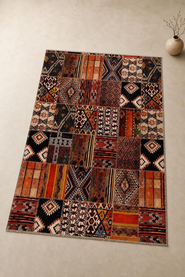 Kahverengi Mutfak Halısı Arayanlar İ̇̇çin Bohem Etnik Desenli Saçaklı Kilim Yolluk