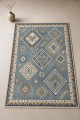 Mavi Mutfak Halısı Arayanlar İ̇̇çin Bohem Geometrik Desenli Saçaklı Kilim Yolluk