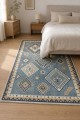 Mavi Mutfak Halısı Arayanlar İ̇̇çin Bohem Geometrik Desenli Saçaklı Kilim Yolluk