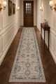 Bej Mutfak Halısı Ve Koridor İ̇̇çin Klasik Çiçek Desenli Saçaklı Kilim Yolluk