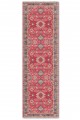 Kırmızı Mutfak Halısı Arayanlara Uygun Klasik Çiçek Desenli Saçaklı Kilim Yolluk