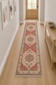 Kırmızı Mutfak Halısı Arayanlar İ̇̇çin Klasik Çiçek Desenli Saçaklı Kilim Yolluk