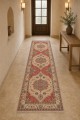 Kırmızı Mutfak Halısı Arayanlar İ̇̇çin Klasik Çiçek Desenli Saçaklı Kilim Yolluk