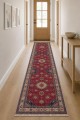 Kırmızı Mutfak Halısı Arayanlara Uygun Klasik Geometrik Desenli Kilim Yolluk