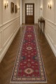 Kırmızı Mutfak Halısı Arayanlara Uygun Klasik Geometrik Desenli Kilim Yolluk