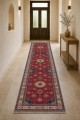 Kırmızı Mutfak Halısı Arayanlara Uygun Klasik Geometrik Desenli Kilim Yolluk