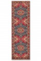 Kırmızı Mutfak Halısı Kullanımına Uygun Klasik Çiçek Desenli Saçaklı Kilim Yolluk