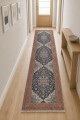 Lacivert Mutfak Halısı Alternatifi Klasik Desenli Saçaklı Kilim Yolluk