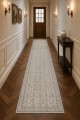 Açık Gri Klasik Çiçek Desenli Kilim Yolluk Ve Gri Mutfak Halısı Alternatifi