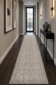 Açık Gri Klasik Çiçek Desenli Kilim Yolluk Ve Gri Mutfak Halısı Alternatifi
