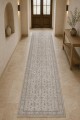 Açık Gri Klasik Çiçek Desenli Kilim Yolluk Ve Gri Mutfak Halısı Alternatifi