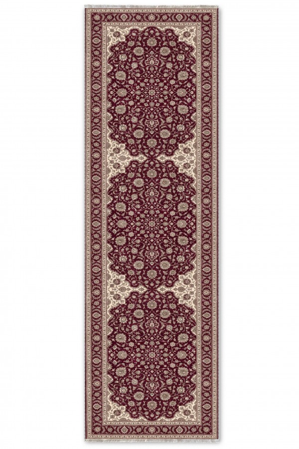 Bordo Mutfak Halısı Arayanlar İ̇̇çin Klasik Çiçek Desenli Saçaklı Kilim Yolluk