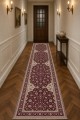 Bordo Mutfak Halısı Arayanlar İ̇̇çin Klasik Çiçek Desenli Saçaklı Kilim Yolluk