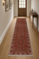 Kırmızı Mutfak Halısı Arayanlar İ̇̇çin Klasik Çiçek Desenli Saçaklı Kilim Yolluk