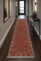 Kırmızı Mutfak Halısı Arayanlar İ̇̇çin Klasik Çiçek Desenli Saçaklı Kilim Yolluk