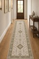 Bej Klasik Çiçek Desenli Saçaklı Kilim Yolluk Ve Mutfak Halısı Kullanımı