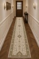 Bej Klasik Çiçek Desenli Saçaklı Kilim Yolluk Ve Mutfak Halısı Kullanımı