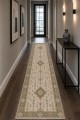 Bej Klasik Çiçek Desenli Saçaklı Kilim Yolluk Ve Mutfak Halısı Kullanımı