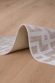 Bej Mutfak Halısı Ve Modern Geometrik Desenli Kaymaz Tabanlı Yolluk Rulo