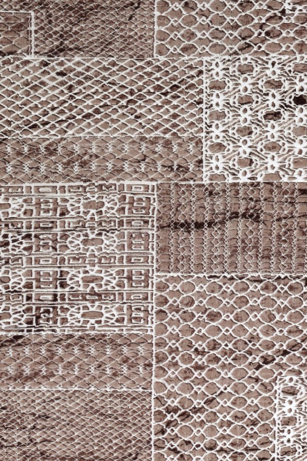 Kahverengi Mutfak Halısı Alternatifi Geometrik Desenli Kaymaz Tabanlı Yolluk Rulo