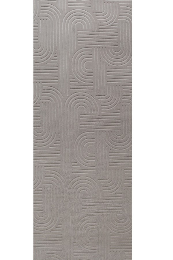 Gri Mutfak Halısı Ve Geometrik Desenli Kaymaz Tabanlı Yolluk Rulo 8 mm Havlı