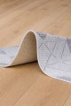 Gri Mutfak Halısı Ve Geometrik Desenli Kaymaz Tabanlı Modern Rulo Yolluk