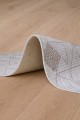 Bej Mutfak Halısı Kullanımına Uygun Geometrik Desenli Kaymaz Tabanlı Yolluk Rulo