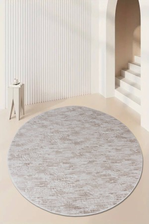 Vizon Kaymaz Tabanlı Kabartmalı Yuvarlak Halı YM9914Y