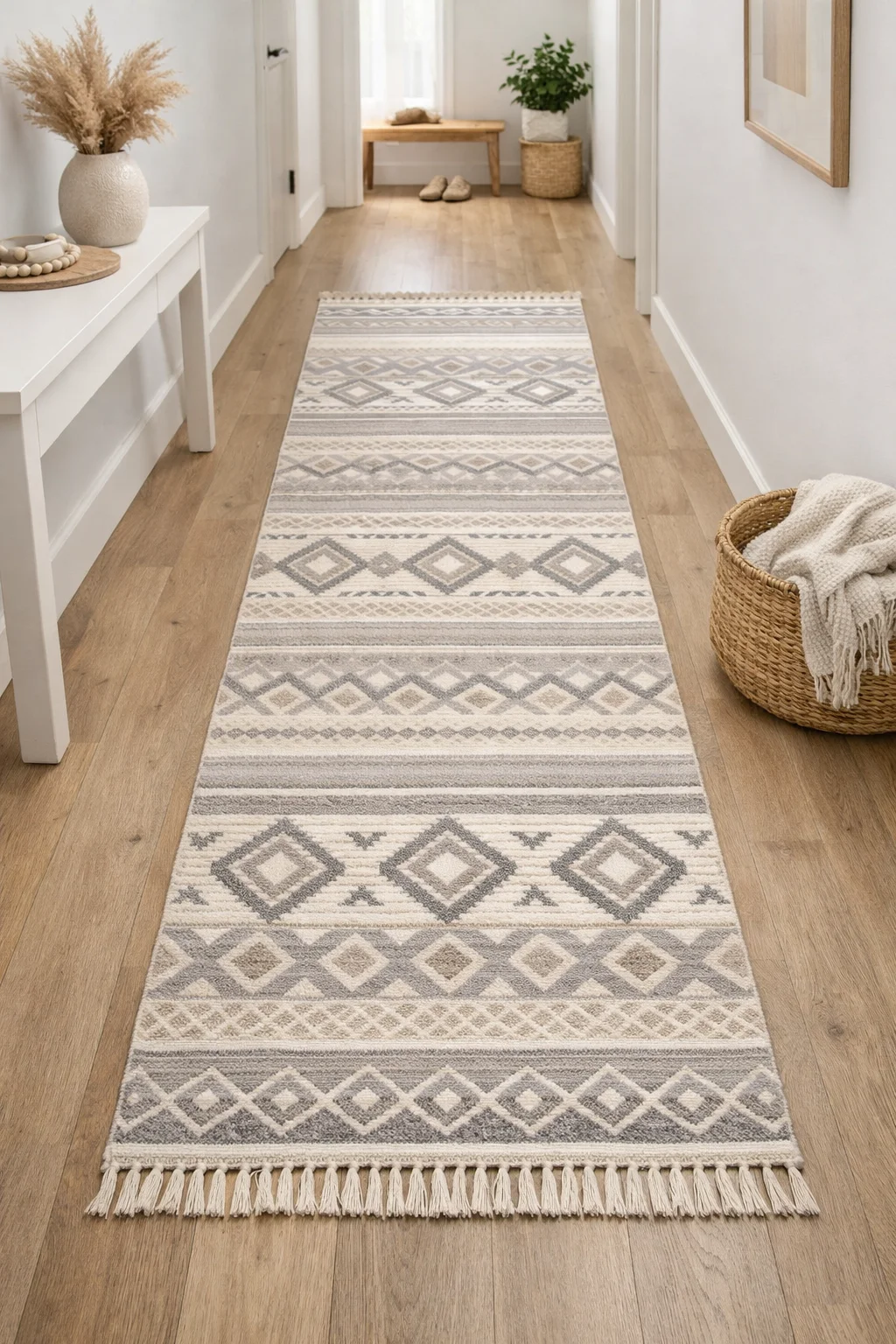 Koridor için desenli kilim yolluk görünümü