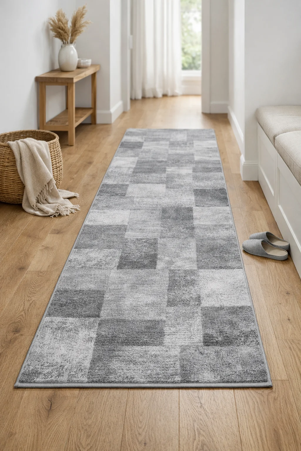 Koridorda kullanılan modern yolluk gri modeli